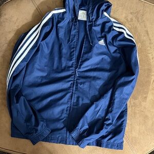 Adidas Navy Jacket with White Stripes